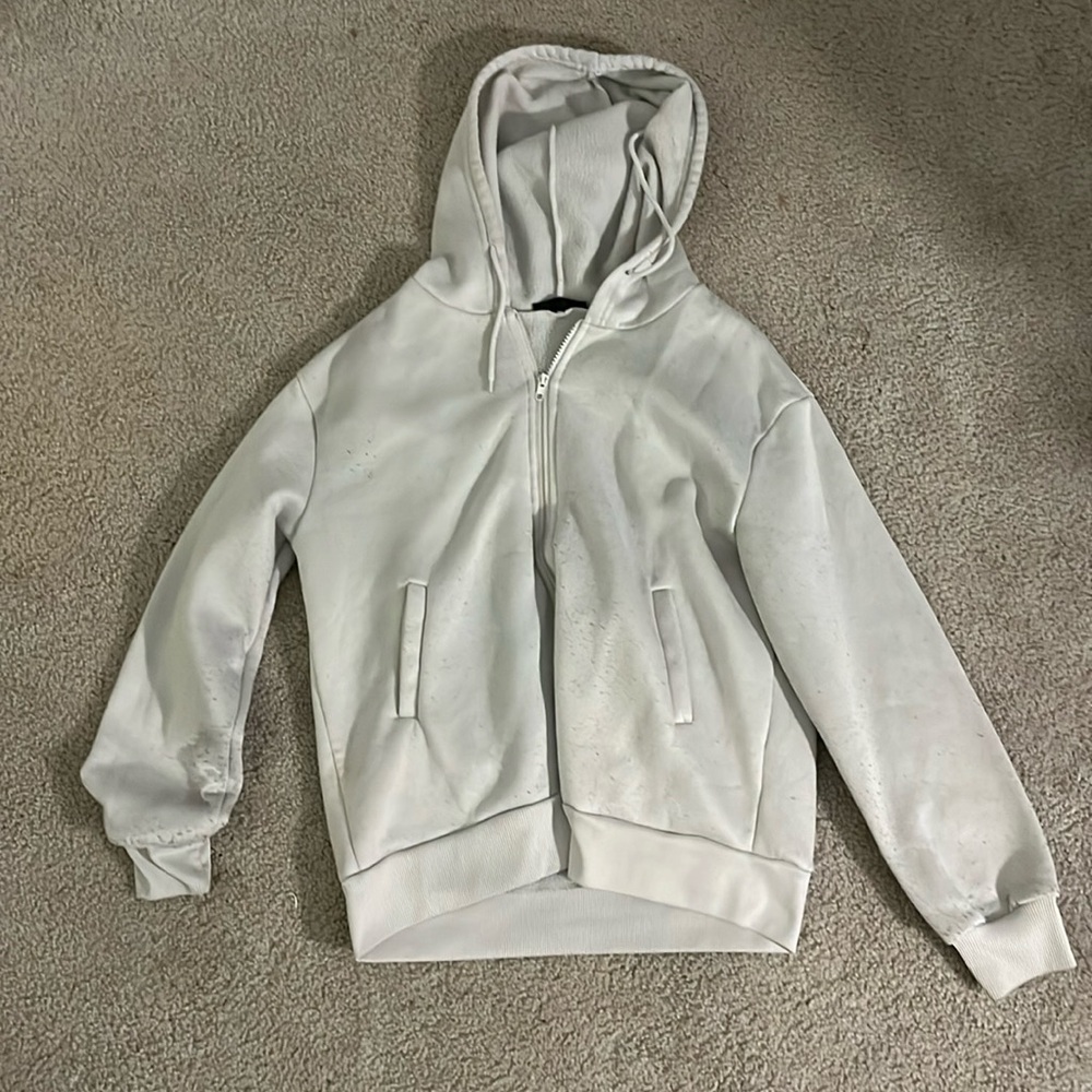 Shein white zip up hoodie